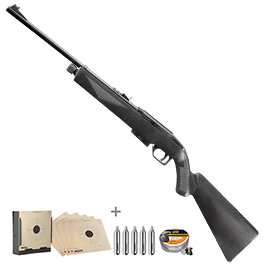 Crosman 1077 AirSource CO2 Luftgewehr 4,5mm Diabolo inkl. Kugelfang, Zielscheiben, Munition u. Kapseln