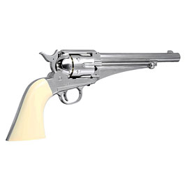 Remington 1875 CO2-Revolver Kal. 4,5 mm Diabolo/Stahl-BB nickel/Elfenbein-optik Vollmetall Bild 6