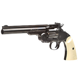 ASG Schofield 1877 6 Zoll CO2-Revolver Kal. 4,5 mm Diabolo + Stahl-BB Vollmetall stahlgrau Bild 1 xxx: