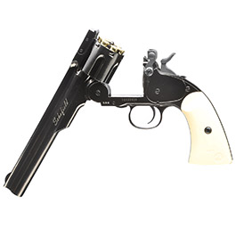 ASG Schofield 1877 6 Zoll CO2-Revolver Kal. 4,5 mm Diabolo + Stahl-BB Vollmetall stahlgrau Bild 5