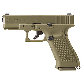 Glock 19X CO2-Luftpistole Kal. 4,5mm Stahl-BB coyote tan Blowback