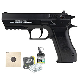 Baby Desert Eagle CO2 Luftpistole Kal. 4,5mm BB Non Blowback Metallschlitten schwarz Sparset
