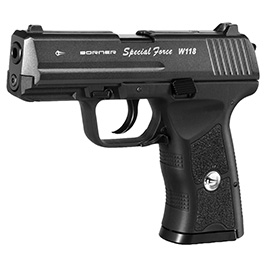 Borner W118 Special Force CO2 Luftpistole Kal. 4,5 mm BB Blowback titan mit Metallschlitten