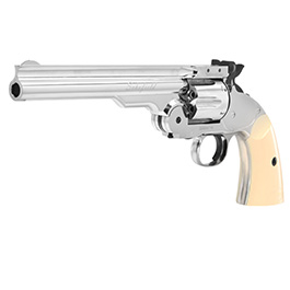 ASG Schofield 1877 6 Zoll CO2-Revolver Kal. 4,5 mm Diabolo + Stahl-BB Vollmetall chrom Bild 1 xxx: