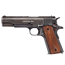 Legends 1911 Vintage CO2-Luftpistole 4,5 mm Stahl-BB Blowback Antik-Finish mit Walnussholz Griffschalen