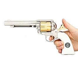 Kleinbild 3 Colt Single Action Army .45 Smoke Wagon CO2-Revolver Kal. 4,5mm Diabolo silber/gold Limited Edition