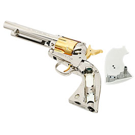 Kleinbild 9 Colt Single Action Army .45 Smoke Wagon CO2-Revolver Kal. 4,5mm Diabolo silber/gold Limited Edition