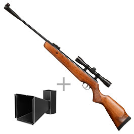 Tell Modell 400 Luftgewehr Kal. 4,5mm Diabolo super SparSet inkl. Hubertus Zielfernrohr 4 x 32 cm, Montageringe 11 - 14 mm &
