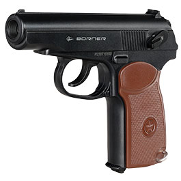 Kleinbild 1 Borner PM No1 CO2 Luftpistole Kal. 4,5mm BB schwarz/braun inkl. CO2-Kapseln & Stahl-BB�s