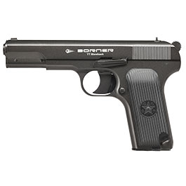 Borner TT CO2 Luftpistole Kal. 4,5mm BB BlowBack Vollmetall dunkelgrau