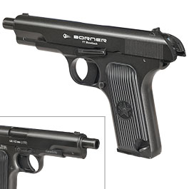 Borner TT CO2 Luftpistole Kal. 4,5mm BB BlowBack Vollmetall dunkelgrau Bild 9