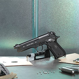 Borner 92 CO2 Luftpistole Kal. 4,5mm BB und Diabolo BlowBack mit Metallschlitten schwarz Bild 1 xxx: