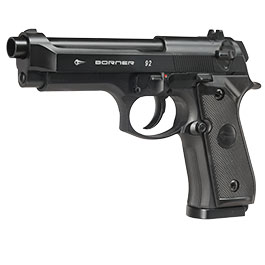 Borner 92 CO2 Luftpistole Kal. 4,5mm BB und Diabolo BlowBack mit Metallschlitten schwarz Bild 2