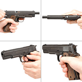 Borner 1911 CO2 Luftpistole Kal. 4,5mm BB BlowBack Vollmetall Vintage Used-Look Optik Bild 10