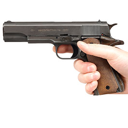 Borner 1911 CO2 Luftpistole Kal. 4,5mm BB BlowBack Vollmetall Vintage Used-Look Optik Bild 5