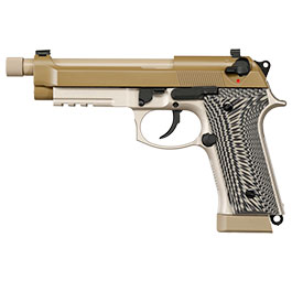 Thumbnail KLI M92A3 CO2 Luftpistole Kal. 4,5 mm BB Vollmetall Blowback Desert Tan - G10 Grip Edition