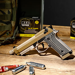 Kleinbild 1 KLI M92A3 CO2 Luftpistole Kal. 4,5 mm BB Vollmetall Blowback Desert Tan - G10 Grip Edition