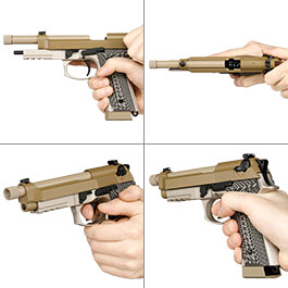 Kleinbild 8 KLI M92A3 CO2 Luftpistole Kal. 4,5 mm BB Vollmetall Blowback Desert Tan - G10 Grip Edition