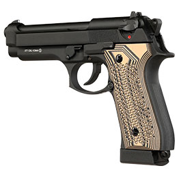 Kleinbild 10 KLI M92 CO2 Luftpistole Kal. 4,5 mm BB Vollmetall Blowback schwarz - G10 Grip Edition