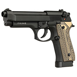 Kleinbild 2 KLI M92 CO2 Luftpistole Kal. 4,5 mm BB Vollmetall Blowback schwarz - G10 Grip Edition