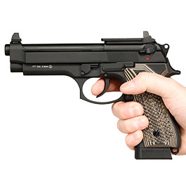 Kleinbild 11 KLI M92 Optic Ready CO2 Luftpistole Kal. 4,5 mm BB Vollmetall Blowback schwarz - G10 Grip Edition