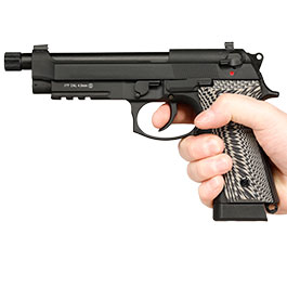 Kleinbild 11 KLI M92A3 CO2 Luftpistole Kal. 4,5 mm BB Vollmetall Blowback schwarz - G10 Grip Edition