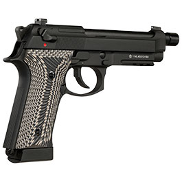Kleinbild 6 KLI M92A3 CO2 Luftpistole Kal. 4,5 mm BB Vollmetall Blowback schwarz - G10 Grip Edition