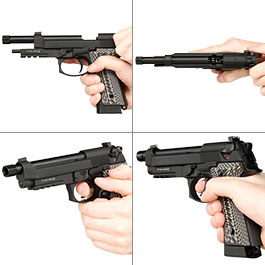 Kleinbild 8 KLI M92A3 CO2 Luftpistole Kal. 4,5 mm BB Vollmetall Blowback schwarz - G10 Grip Edition