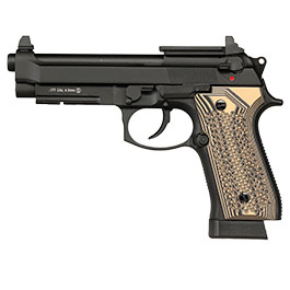 KLI M92A1 Optic Ready CO2 Luftpistole Kal. 4,5 mm BB Vollmetall Blowback schwarz - G10 Grip Edition