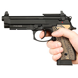 Kleinbild 11 KLI M92A1 Optic Ready CO2 Luftpistole Kal. 4,5 mm BB Vollmetall Blowback schwarz - G10 Grip Edition