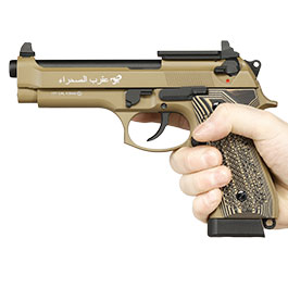 Kleinbild 3 KLI M92 Optic Ready Sahara LE CO2 Luftpistole Kal. 4,5 mm BB Vollmetall Blowback Desert Tan - G10 Grip Edition