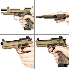 Kleinbild 8 KLI M92 Optic Ready Sahara LE CO2 Luftpistole Kal. 4,5 mm BB Vollmetall Blowback Desert Tan - G10 Grip Edition