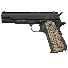 Thumbnail KLI M1911-A1 CO2 Luftpistole Kal. 4,5 mm BB Blowback Vollmetall schwarz - G10 Grip Edition