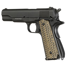 Kleinbild 10 KLI M1911-A1 CO2 Luftpistole Kal. 4,5 mm BB Blowback Vollmetall schwarz - G10 Grip Edition