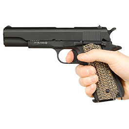 Kleinbild 11 KLI M1911-A1 CO2 Luftpistole Kal. 4,5 mm BB Blowback Vollmetall schwarz - G10 Grip Edition