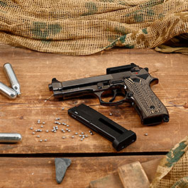 Kleinbild 1 KLI M92 Fusion Optic Ready CO2 Luftpistole Kal. 4,5 mm BB Vollmetall Blowback Blackchrome-Finish - G10 Grip Edition