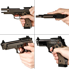 Kleinbild 8 KLI M92 Fusion Optic Ready CO2 Luftpistole Kal. 4,5 mm BB Vollmetall Blowback Blackchrome-Finish - G10 Grip Edition