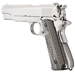 Kleinbild 10 KLI M1911-A1 CO2 Luftpistole Kal. 4,5 mm BB Blowback Vollmetall Platinum Chrome-Finish - G10 Grip Edition