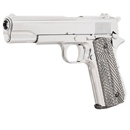 Kleinbild 2 KLI M1911-A1 CO2 Luftpistole Kal. 4,5 mm BB Blowback Vollmetall Platinum Chrome-Finish - G10 Grip Edition