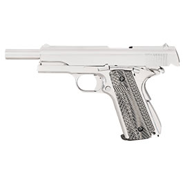 Kleinbild 4 KLI M1911-A1 CO2 Luftpistole Kal. 4,5 mm BB Blowback Vollmetall Platinum Chrome-Finish - G10 Grip Edition