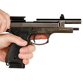 Kleinbild 11 KLI M92 Fusion Optic Ready CO2 Luftpistole Kal. 4,5 mm BB Vollmetall Blowback Blackchrome-Finish