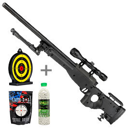 Thumbnail Well L96 AWS-338 Springer Snipergewehr mit Zweibein / Zielfernrohr Kugeln 6mm BB und Zielscheibe