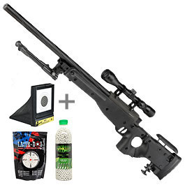 Thumbnail Well L96 AWS-338 Springer Snipergewehr mit Zweibein / Zielfernrohr Kugeln 6mm BB und Kugelfang mit Netz