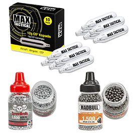 Produktbild zu Zubeh�rset 4,5 mm BB f�r CO2 Luftdruckwaffen mit 3000 Stahlr ...