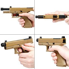 Kleinbild 8 Glock 19X MOS CO2 Luftpistole Kal. 4,5mm BB Metallschlitten Blowback coyote inkl. Adapterplatten