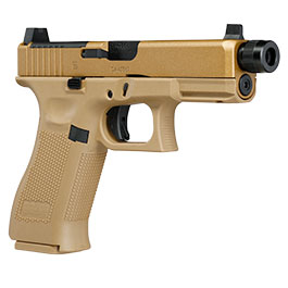 Kleinbild 9 Glock 19X MOS CO2 Luftpistole Kal. 4,5mm BB Metallschlitten Blowback coyote inkl. Adapterplatten