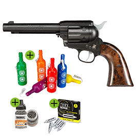 Produktbild zu Marlin CO2 Revolver 4,5 mm BB Set mit 6 Shooting Bottles, 15 ...
