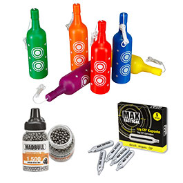 Kleinbild 8 Marlin CO2 Revolver 4,5 mm BB Set mit 6 Shooting Bottles, 1500 Stahl BBs & 5 CO2 Kapseln