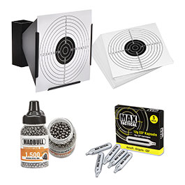 Kleinbild 8 Marlin CO2 Revolver 4,5 mm BB Set mit Kugelfang, 100 Zielscheiben, 1500 Stahl BBs & 5 CO2 Kapseln