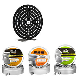 Kleinbild 11 SET H�mmerli Black Force 400 Luftgewehr 4,5 mm Diabolo mit Zielfernrohr 4x32, Circular Training Target & 1400 Diabolos
